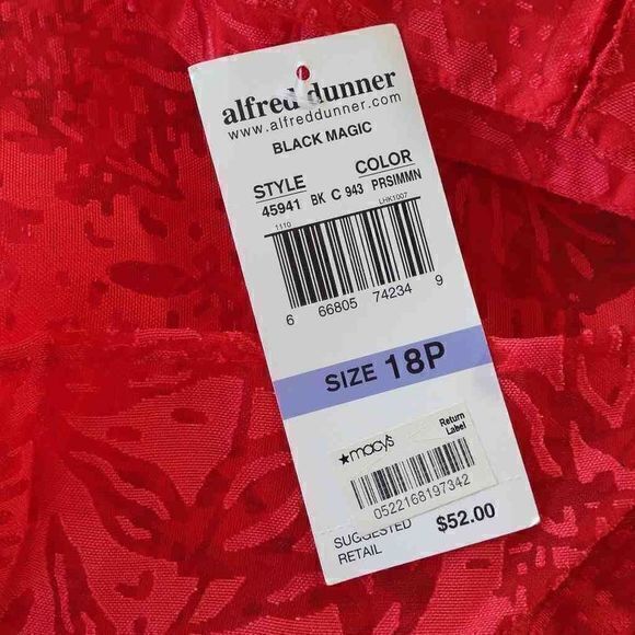 Alfred Dunner Petites Sheer Persimmon Lace Button Up Sz 18P - Picture 14 of 14